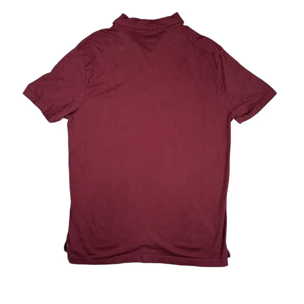 Flint and Tinder Polo Mens M Red Shirt Supima Cotton Made in USA Short Sleeve